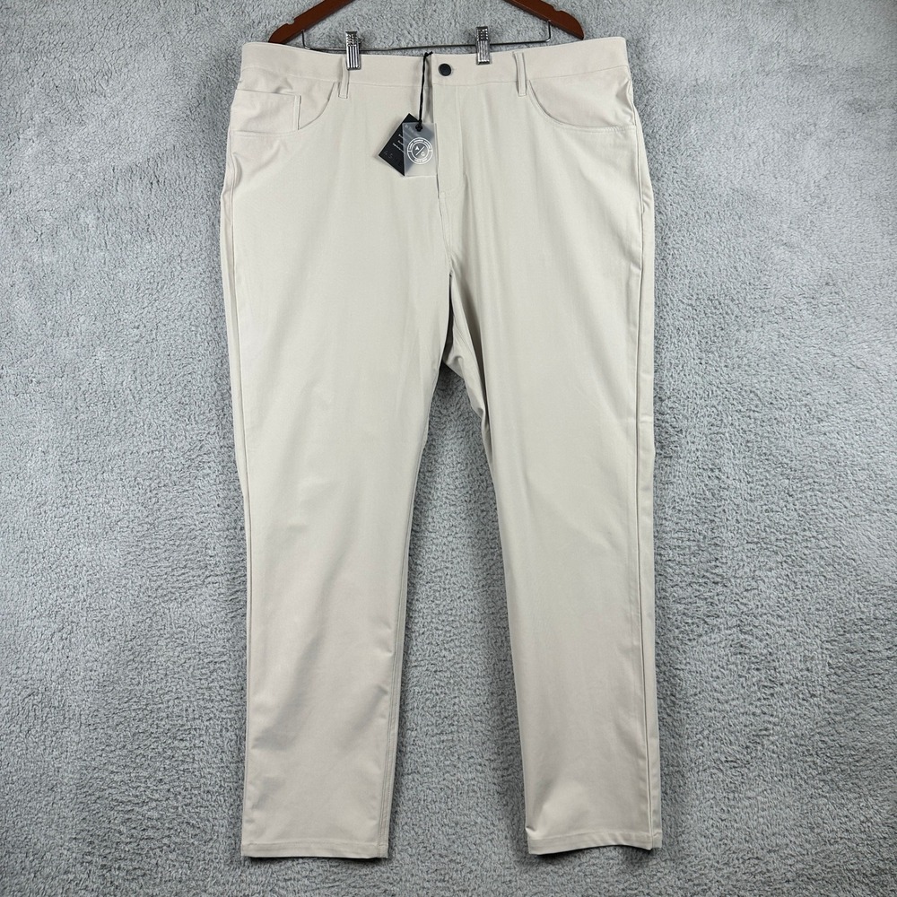 Asher Core Golf Pants Mens 40 (Fits 40x30) Bone Performance Ultimate Stretch NEW